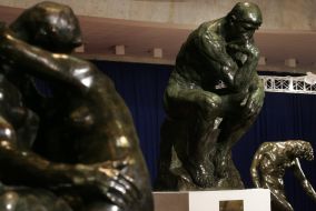 August Rodin’s sculptures ”Kiss”, ”Le Penseur” and ”Shade” copies