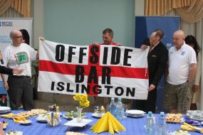 Fans of the England national soccer team and Ukraine national soccer team