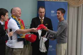 Fans of the England national soccer team and Ukraine national soccer team