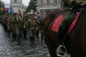 Participants of march of Ukrainian Insurgent Army glory