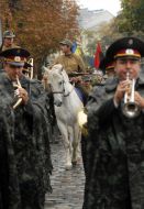 Participants of march of Ukrainian Insurgent Army glory