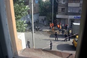 Firemen in place of explosion