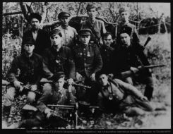 Vitaliy Zakharov with his soldiers
