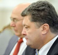 Vladimir Stelmakh and Petr Poroshenko