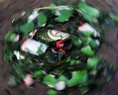 Broken beer bottles