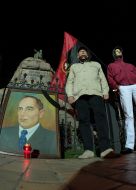 Participants of the ceremony of honouring Bandera memory