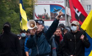 Ukrainian Insurgent Army march participants