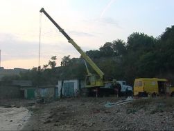 Транспортировка немецкой авиабомбы