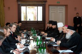 Viktor Yushchenko, Metropolitan Vladimir, Lyubomir Guzar and Yevstratiy (Zorya)
