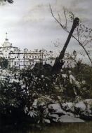 Reproduction of photo  ”Ack-ack guns on the Cathedral area”