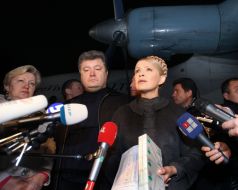 Yuliya Timoshenko and Petr Poroshenko