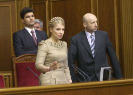 Yuliya Timoshenko, Aleksandr Turchinov and Mikhail Livinskiy