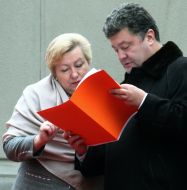 Vera Ulyanchenko and Petr Poroshenko
