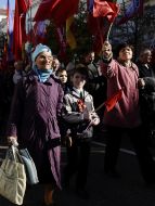 Parade to the anniversary of October revolution in Sevastopol