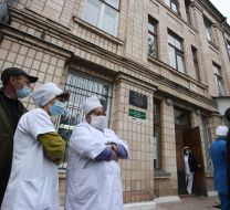 Employees of the Volynsky regional infectious hospital