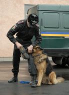 Cynologist with an official dog