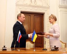 Yuliya Timoshenko and Vladimir Putin