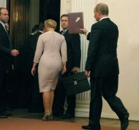Yuliya Timoshenko and Vladimir Putin