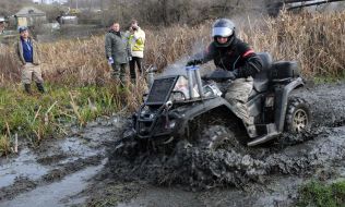 Competitioner on quad bike