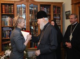 Metropolitan Vladimir (Sabodan) and Yuliya Timoshenko
