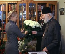 Metropolitan Vladimir (Sabodan) and Yuliya Timoshenko