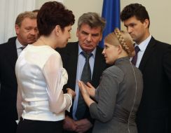 Yuliya Timoshenko, VIktor Poltavets and Mikhail Livinskiy
