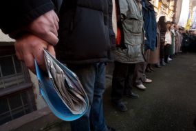 Участники акции ”Живая цепь”