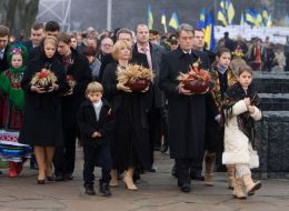 Oles Dovgiy, Yulia Timoshenko, Yekaterina and Viktor Yushchenko