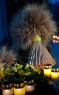 Sheaf of wheat and candles