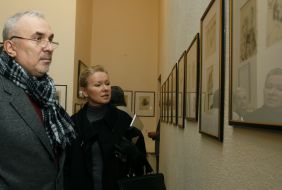 The visitors of exhibition ”Dead souls”