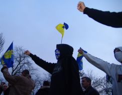 The activists of the Allukrainian association ”Svoboda”