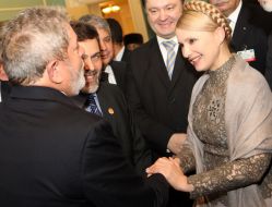 Luiz Inacio Lula da Silva, Yuliya Timoshenko and Petr Poroshenko