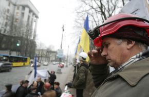 Participant of picketing of Ukrainian Cabinet