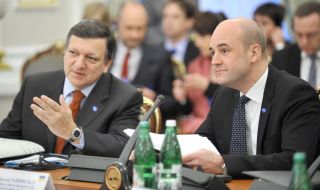 Jose Manuel Barroso and Fredrik Reinfeldt