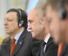 Jose Manuel Barroso and Fredrik Reinfeldt