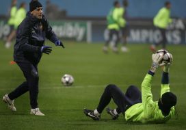 The players of FС ”Barcelona” (Spain)