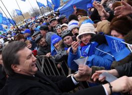 Meeting of Viktor Yanukovich with the habitants of Voznesensk