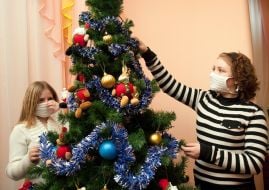 Girls in a gauze bandages