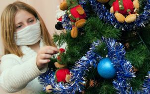 Girl in a gauze bandage