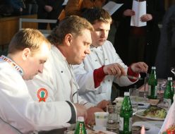 Jurymen taste competitive dishes