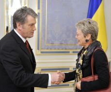 Viktor Yushchenko and Heidi Tagliavini