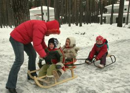 Children sledding