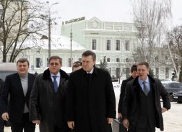 Viktor Yanukovich, Vladimir Saldo and Vladimir Demyokhin
