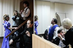 Actors at dressing room