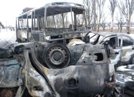 Обгоревшие автомобили