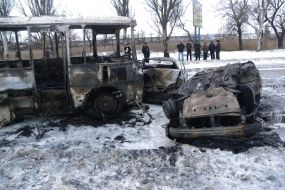 Обгоревшие автомобили