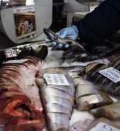 A salesman trades in fish