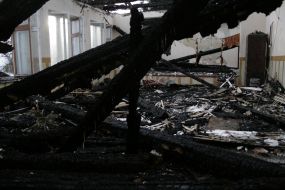 Polling station after a fire