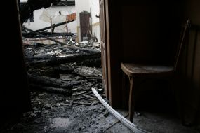 Polling station after a fire