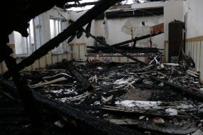 Polling station after a fire